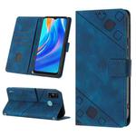 For Tecno Spark Go 2021 Skin-feel Embossed Leather Phone Case(Blue)