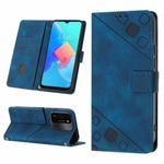 For Tecno Spark Go 2022 Skin-feel Embossed Leather Phone Case(Blue)