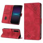 For Sony Xperia 1 IV Skin-feel Embossed Leather Phone Case(Red)
