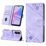 For OPPO A78 Skin-feel Embossed Leather Phone Case(Light Purple)