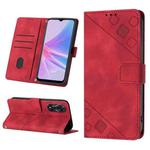 For OPPO A78 Skin-feel Embossed Leather Phone Case(Red)