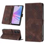 For OPPO A78 Skin-feel Embossed Leather Phone Case(Brown)