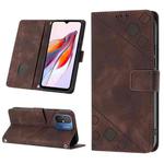 For Xiaomi Redmi 12C / 11A 4G Skin-feel Embossed Leather Phone Case(Brown)