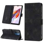 For Xiaomi Redmi 12C / 11A 4G Skin-feel Embossed Leather Phone Case(Black)