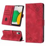 For Samsung Galaxy A04 Core Skin-feel Embossed Leather Phone Case(Red)
