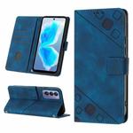 For Tecno Camon 18 / 18 P Skin-feel Embossed Leather Phone Case(Blue)