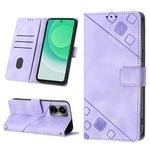 For Tecno Camon 19 Skin-feel Embossed Leather Phone Case(Light Purple)