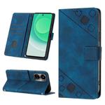 For Tecno Camon 19 Skin-feel Embossed Leather Phone Case(Blue)