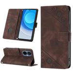 For Tecno Camon 19 Neo Skin-feel Embossed Leather Phone Case(Brown)