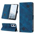 For Tecno Pop 6 Pro Skin-feel Embossed Leather Phone Case(Blue)