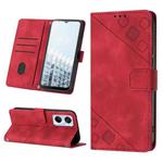 For Tecno Pop 6 Pro Skin-feel Embossed Leather Phone Case(Red)