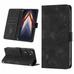 For Tecno Pova 4 LG7n Skin-feel Embossed Leather Phone Case(Black)