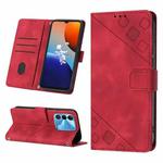 For Tecno Spark 9 KG5p Skin-feel Embossed Leather Phone Case(Red)