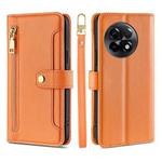 For OnePlus Ace 2/11R Sheep Texture Cross-body Zipper Wallet Leather Phone Case(Orange)
