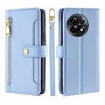For OnePlus Ace 2/11R Sheep Texture Cross-body Zipper Wallet Leather Phone Case(Blue)