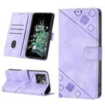 For OnePlus 10T 5G Skin-feel Embossed Leather Phone Case(Light Purple)
