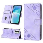 For OnePlus Nord 2T 5G Skin-feel Embossed Leather Phone Case(Light Purple)