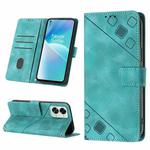 For OnePlus Nord 2T 5G Skin-feel Embossed Leather Phone Case(Green)