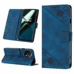 For OnePlus 11 Skin-feel Embossed Leather Phone Case(Blue)