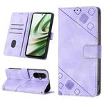 For OnePlus Nord CE 3 5G Skin-feel Embossed Leather Phone Case(Light Purple)