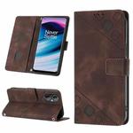Skin-feel Embossed Leather Phone Case For OnePlus Nord N20 5G / OPPO Reno7 Z / Reno7 Lite / Reno8 Lite 5G Global/ F21 Pro 5G Indian(Brown)