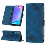 For vivo Y17 / Y15 / Y12 / U10 / Y11 / Y3 Skin-feel Embossed Leather Phone Case(Blue)