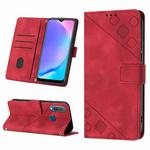 For vivo Y17 / Y15 / Y12 / U10 / Y11 / Y3 Skin-feel Embossed Leather Phone Case(Red)