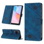 For vivo Y21 2021 / Y33s / Y21s Skin-feel Embossed Leather Phone Case(Blue)
