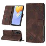 For vivo Y51 2020 / Y31 2021 / Y51a / Y53s 4G Skin-feel Embossed Leather Phone Case(Brown)