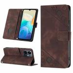 For vivo Y77 5G Global Skin-feel Embossed Leather Phone Case(Brown)