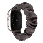 For Apple Watch Series 7 41mm / 6 & SE & 5 & 4 40mm / 3 & 2 & 1 38mm Cloth + Stainless Steel Hair Ring Watch Band(Grey)