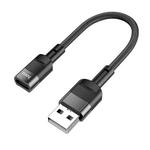 hoco U107 10cm USB Male to USB-C/Type-C Female Adapter Cable(Black)