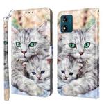 For Motorola Moto E13 3D Painted Leather Phone Case(Two Loving Cats)