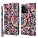 For Xiaomi Redmi Note 12 Pro 5G Global 3D Painted Leather Phone Case(Colorful Mandala)