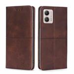 For Motorola Moto G53 5G/G13 4G/G23 4G Cow Texture Magnetic Horizontal Flip Leather Phone Case(Dark Brown)