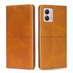 For Motorola Moto G53 5G/G13 4G/G23 4G Cow Texture Magnetic Horizontal Flip Leather Phone Case(Light Brown)