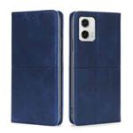 For Motorola Moto G73 5G Cow Texture Magnetic Horizontal Flip Leather Phone Case(Blue)