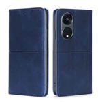 For OPPO Reno8 T 5G/A1 Pro 5G Cow Texture Magnetic Horizontal Flip Leather Phone Case(Blue)