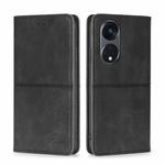 For OPPO Reno8 T 5G/A1 Pro 5G Cow Texture Magnetic Horizontal Flip Leather Phone Case(Black)