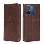 For Xiaomi Redmi 12C 4G Cow Texture Magnetic Horizontal Flip Leather Phone Case(Dark Brown)