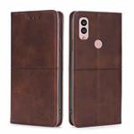 For Kyocera Android One S10 Cow Texture Magnetic Horizontal Flip Leather Phone Case(Dark Brown)