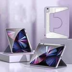 2 in 1 Acrylic Split Rotating Leather Tablet Case For iPad Air 2022 / 2020 10.9(Lavender)