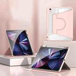 2 in 1 Acrylic Split Rotating Leather Tablet Case For iPad 10.2 2021 / 2020 / 2019(Pink)