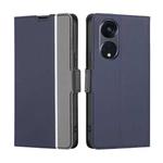 For OPPO Reno8 T 5G/A1 Pro 5G Twill Texture Side Buckle Leather Phone Case(Blue)