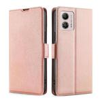 For Motorola Moto G53 5G/G13 4G/G23 4G Ultra-thin Voltage Side Buckle Horizontal Flip Leather Phone Case(Rose Gold)
