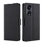 For OPPO Reno8 T 5G/A1 Pro 5G Ultra-thin Voltage Side Buckle Horizontal Flip Leather Phone Case(Black)