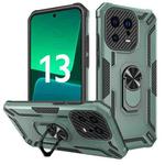 For Xiaomi 13 Warship Armor 2 in 1 Shockproof Phone Case(Dark Green)