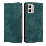 For Motorola Moto G53 5G/G13 4G/G23 4G RFID Anti-theft Brush Magnetic Leather Phone Case(Green)