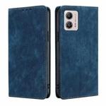 For Motorola Moto G53 5G/G13 4G/G23 4G RFID Anti-theft Brush Magnetic Leather Phone Case(Blue)