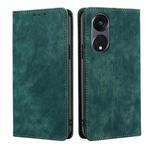 For OPPO Reno8 T 5G/A1 Pro 5G RFID Anti-theft Brush Magnetic Leather Phone Case(Green)